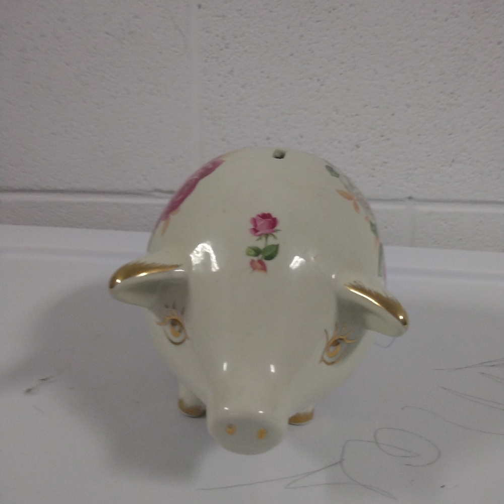 Vintage Rosey Piggy Bank